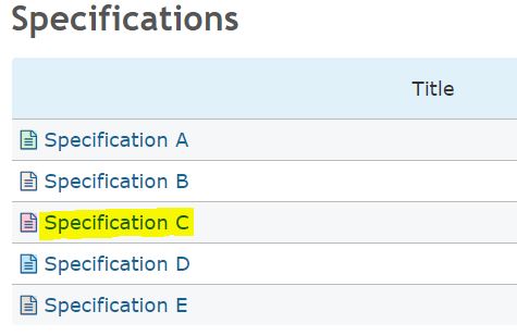 Link to the Specification C